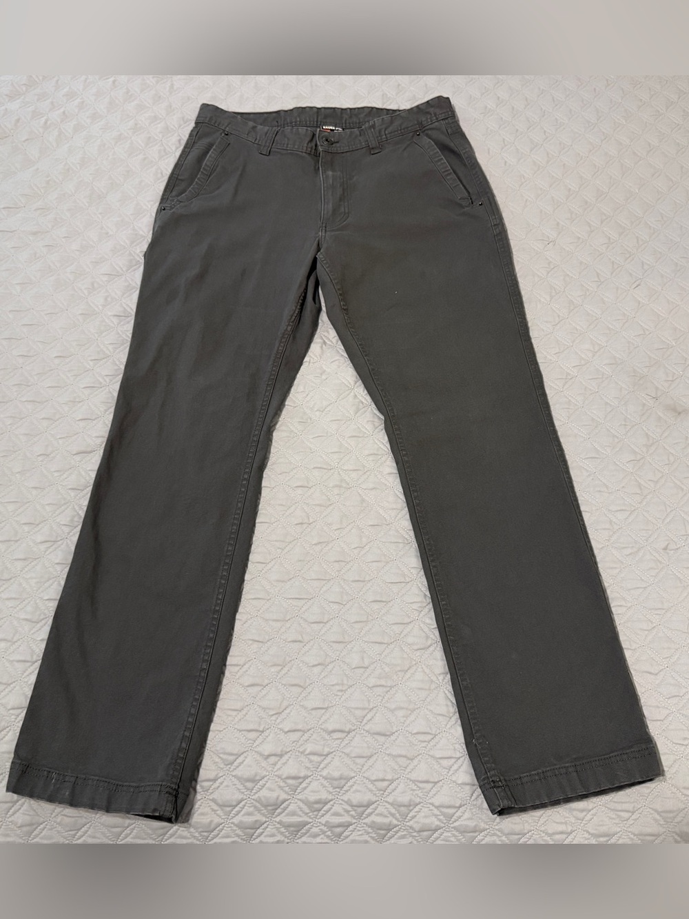 Eddie Bauer Men 32x32 Utility Pant Charcoal Gray Canvas Straight Leg Hiking